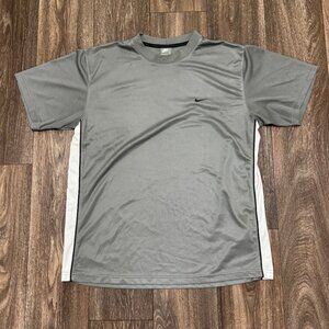 VTG Nike Mesh Shirt Men's Large Gray Athletic Sportswear Jersey Swoosh Y2K 00s